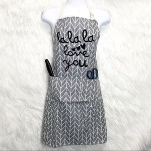 La la la love geo leaf grey cooking working apron